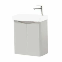 Kartell Arc 500mm Matt Cashmere Wall Mounted Cloakroom Vanity Unit & Basin