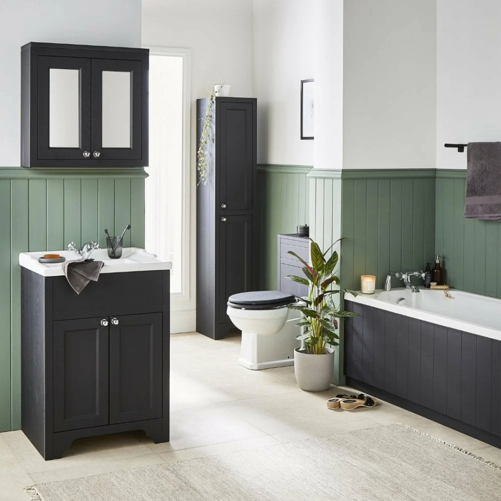 Kartell Buckingham 350mm X 1820mm Floor Standing Side Unit Black Oak - Image 2