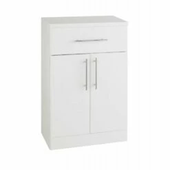 Kartell Impakt White Gloss 500mm Double Door & Drawer Base Unit