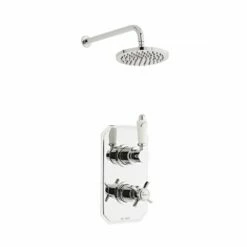 Kartell Klassique Chrome Concealed Thermostatic Shower Valve & Fixed Drencher Head