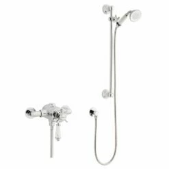 Kartell Klassique Chrome Exposed Thermostatic Shower Valve With Adjustable Slide Rail Kit