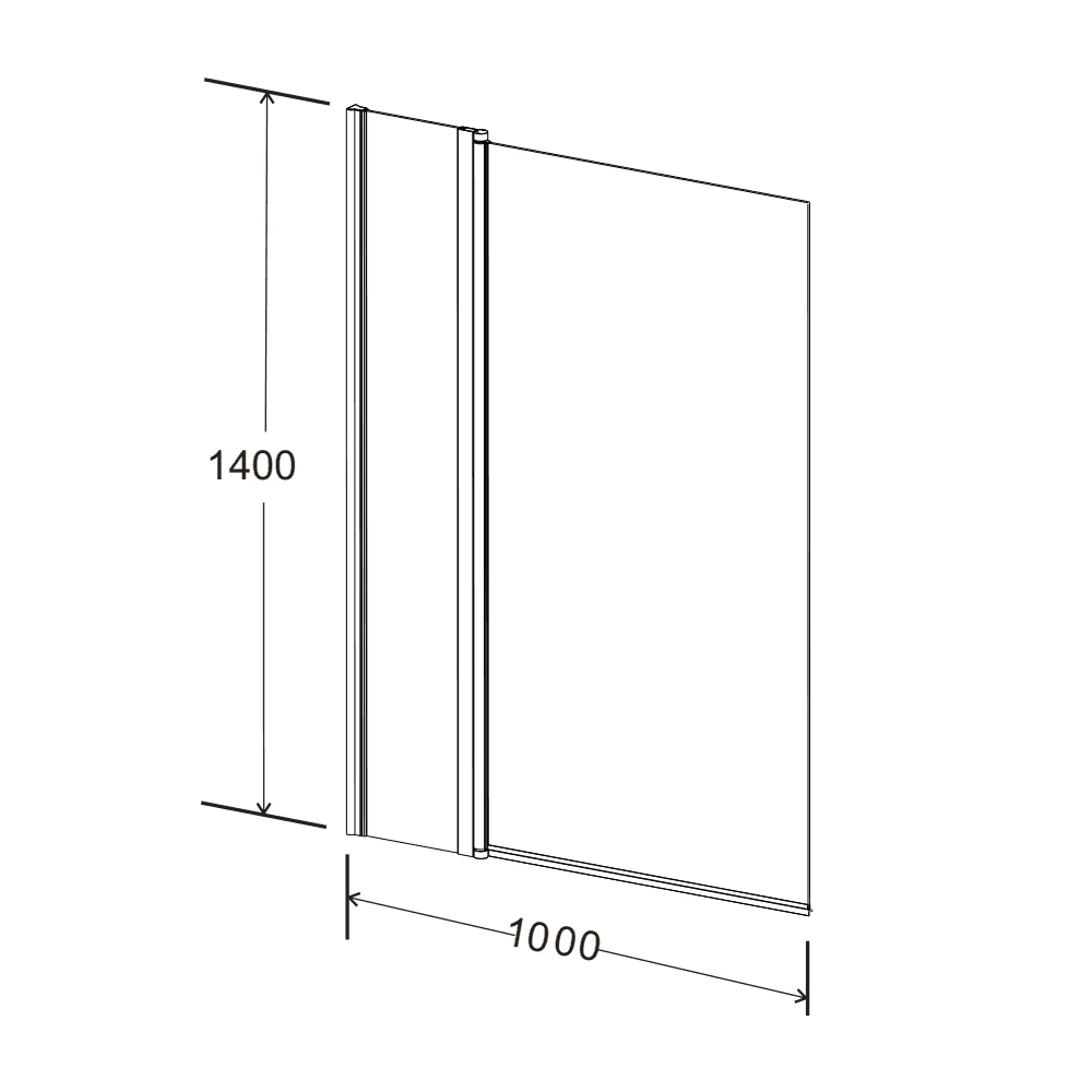 Kartell Koncept Straight Square Screen With Extension Panel 6mm - Image 2