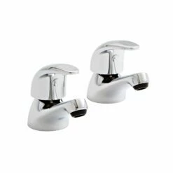 Kartell Koral Pair Bath Pillar Taps Polished Chrome