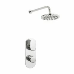 Kartell Logik Chrome Concealed Thermostatic Shower Valve & Fixed Drencher Head