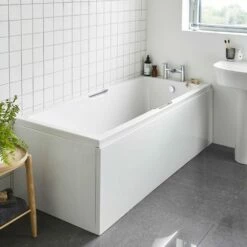 Kartell Luxe 1500 X 700mm Single Ended Acrylic Bath With Grips