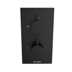 Kartell Nero Round Matt Black Concealed Thermostatic Shower Valve