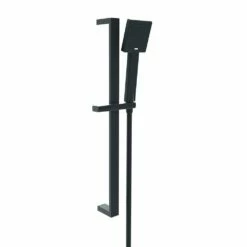Kartell Nero Square Matt Black Adjustable Slide Rail Kit With Handset & Hose