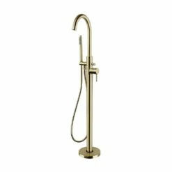 Kartell Ottone Freestanding Bath Shower Mixer Tap Brushed Brass