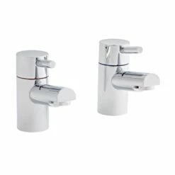 Kartell Plan Bath Pillar Taps Polished Chrome (Pair)