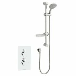 Kartell Plan Chrome Concealed Thermostatic Shower Valve With Adjustable Slide Rail Kit