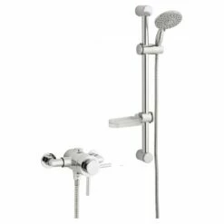 Kartell Plan Chrome Exposed Thermostatic Shower Valve With Adjustable Slide Rail Kit