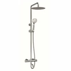 Kartell Plan Drencher Bar Shower With Sliding Handset & Bath Filler Spout Chrome