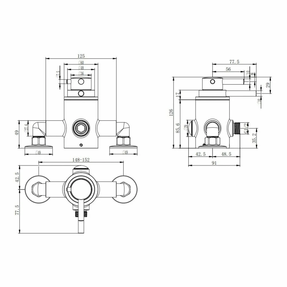 Kartell Plan Exposed Thermostatic Shower Valve Chrome - Image 2