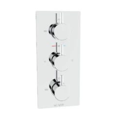Kartell Plan Triple Concealed Thermostatic Shower Valve Round Handle (2 Way) Chrome