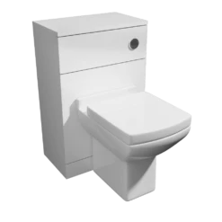 Kartell Pure 500mm Toilet Unit Set Includes WC Pan, Cistern & Seat - White Gloss