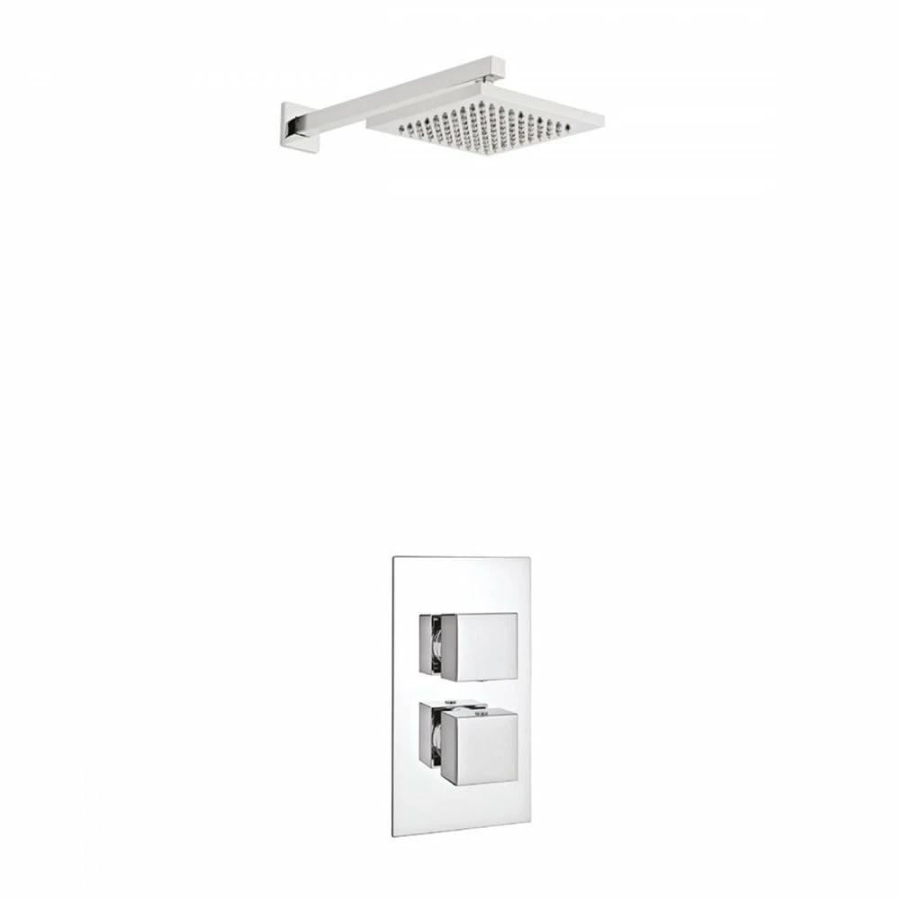 Kartell Pure Chrome Concealed Thermostatic Shower Valve & Fixed Drencher Head