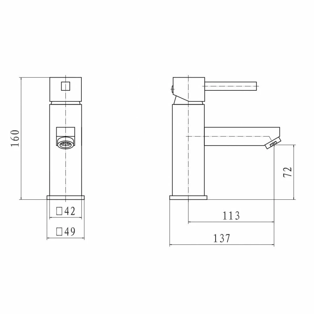 Kartell Pure Mono Basin Mixer Tap Polished Chrome - Image 3