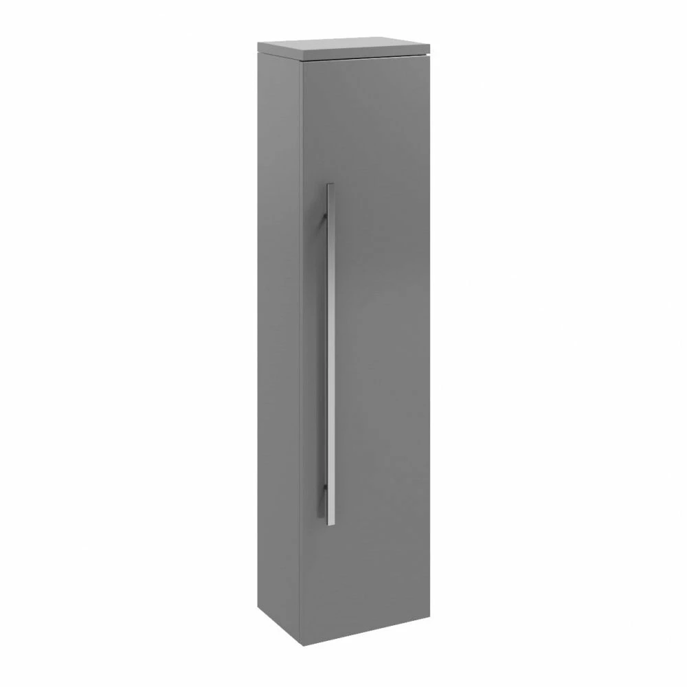 Kartell Purity 355mm X 1400mm Wall Mounted Tall Storage Unit Storm Grey Gloss