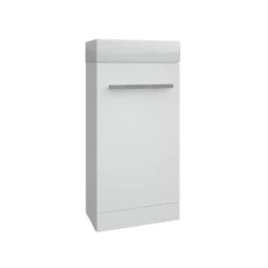 Kartell Purity 410mm White Gloss Floor Standing Cloakroom Unit & Basin
