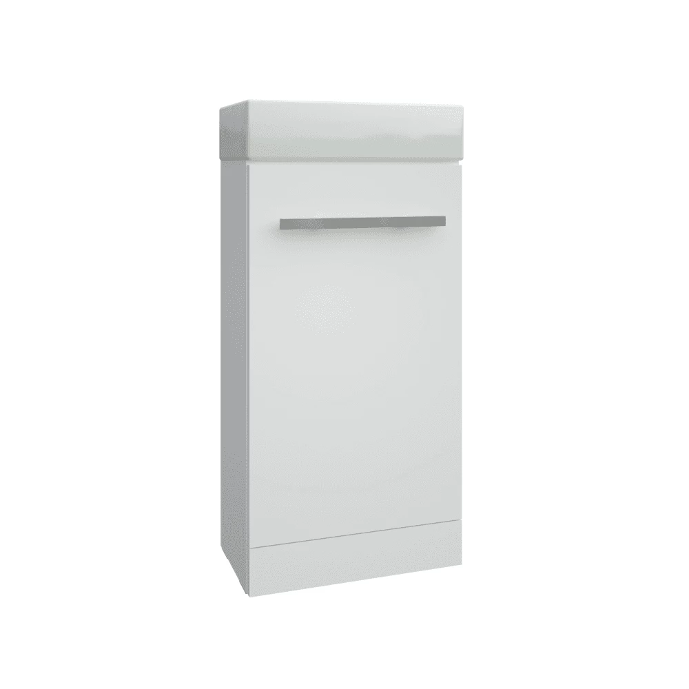 Kartell Purity 410mm White Gloss Floor Standing Cloakroom Unit & Basin