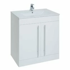 Kartell Purity 800mm White Gloss 2 Door Floor Standing Unit & Ceramic Basin