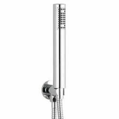 Kartell Round Chrome Outlet Elbow With Wall Bracket, Handset & Hose