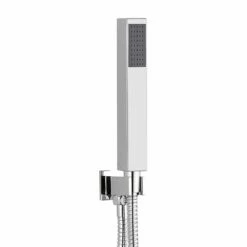 Kartell Square Outlet Elbow With Wall Bracket, Shower Hose & Handset Chrome