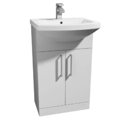 Kartell Trim 550mm 1 Tap Hole Vanity Unit Set Including Basin - White Gloss