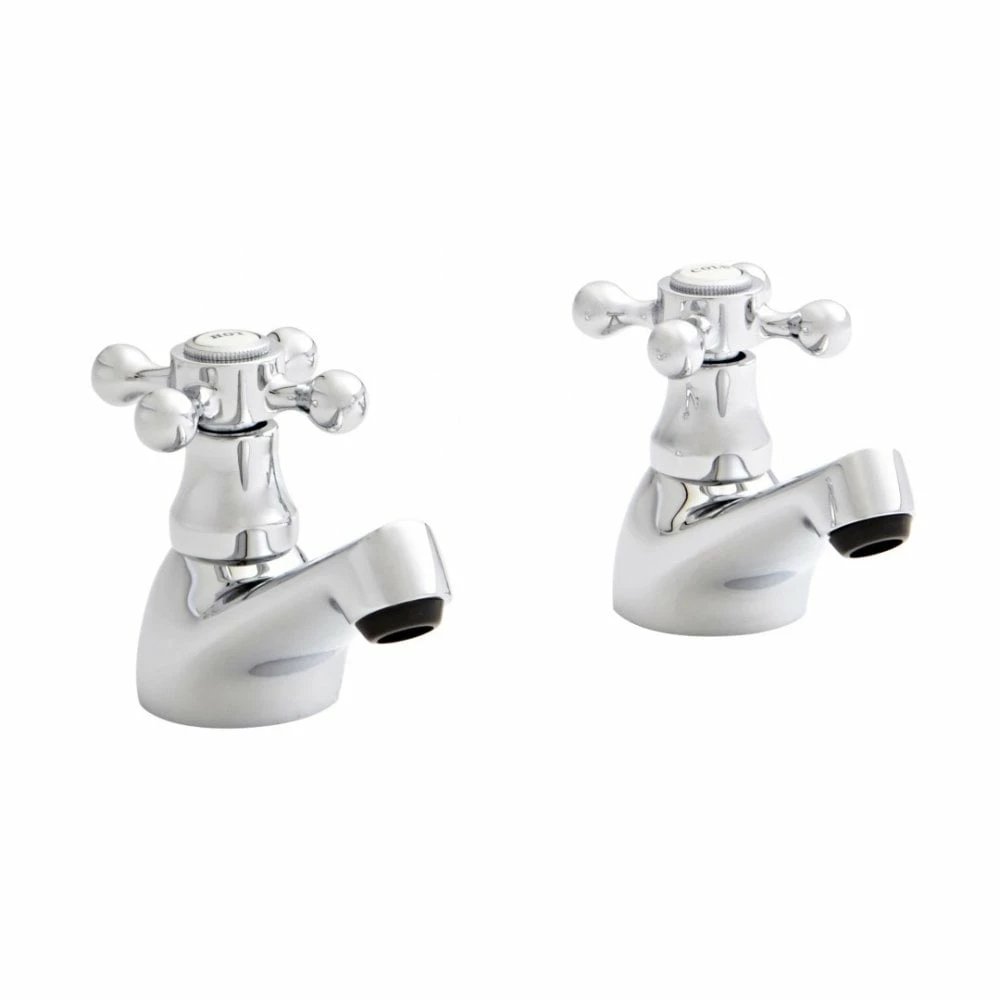Kartell Victory Pair Basin Pillar Taps Polished Chrome