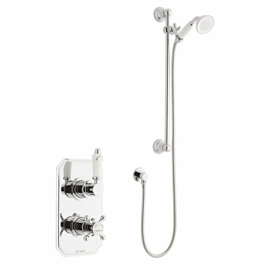 Kartell Viktory Chrome Concealed Thermostatic Shower Valve With Adjustable Slide Rail Kit