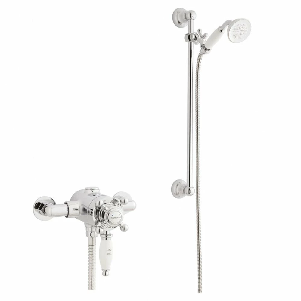Kartell Viktory Chrome Exposed Thermostatic Shower Valve With Adjustable Slide Rail Kit